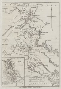 Karte des Kriegsschauplatzes in Virginia